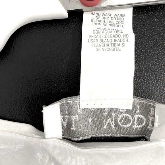 Vintage White Satin Midi Babydoll Slip Dress Lace Sequins Beaded - Picture 14 of 14